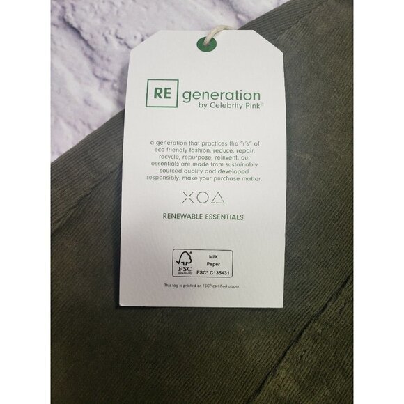 Re Generation By Celebrity Pink Corduroy Button Front Mini Skirt Olive  Size 3 - Picture 5 of 7